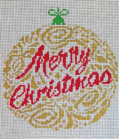BP Designs:BP-106 Small Merry Christmas Ornament - Gold