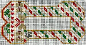 BP-111 Holly and Stripes Dog Bone