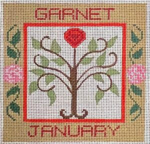 CH-1027 January Birthstone Garnet Square