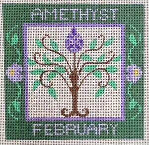CH-1028 Amethyst February Birthstone Square