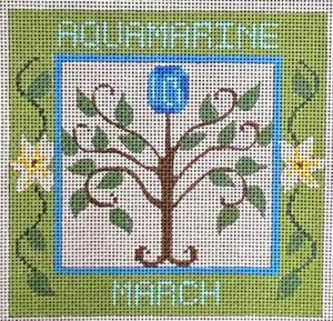 CH-1029 Aquamarine March Birthstone Square