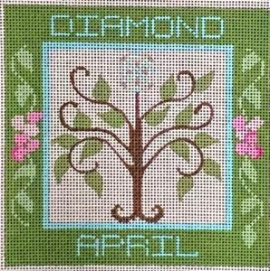CH-1030 Diamond April Birthstone Square