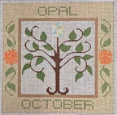 CH-1036 October Birthstone Floral Square