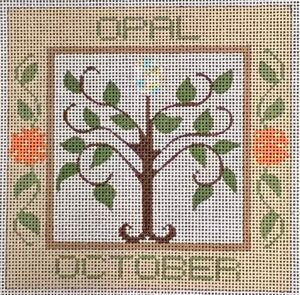 CH-1036 October Birthstone Floral Square