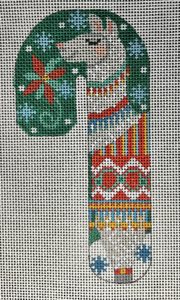 CH-1103 Green Llama Candy Cane