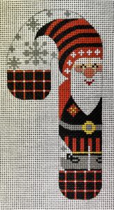 CH-1111 red and black santa candy cane