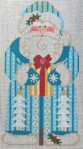 CH-1386 Father Christmas - Blue holding Present