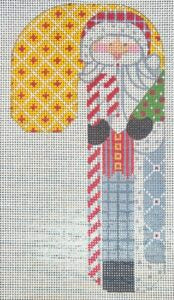 CH-1402 Father Christmas Candy Cane- Grey holing Tree and Candy Cane