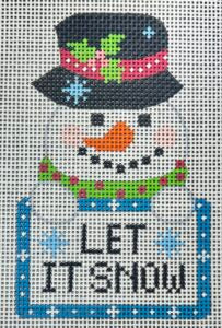 CH-1410-13M Snowman Tag - Let it Snow on 13 mesh