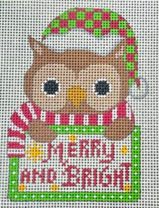 CH-1412 Owl Tag - Merry and Bright