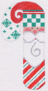 CH19 Green & Red Strip Checker Santa