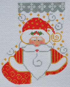 CH-194 Santa with Holly Mini Stocking