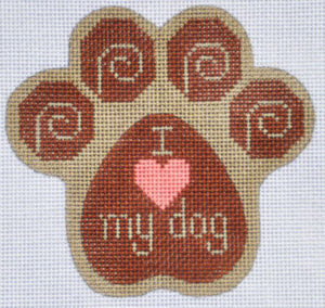 CH-313 I Love My Dog Paw Print