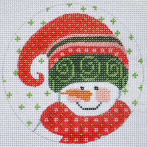 CH-330 Green and Pink Snowman Ornament