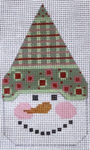 CH-503 Snowman Face - Green/Pink Hat