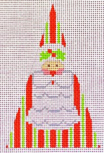 CH-612 Vertical Stripes Triangle Santa