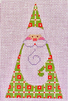 CH-613 Green Squares Triangle Santa