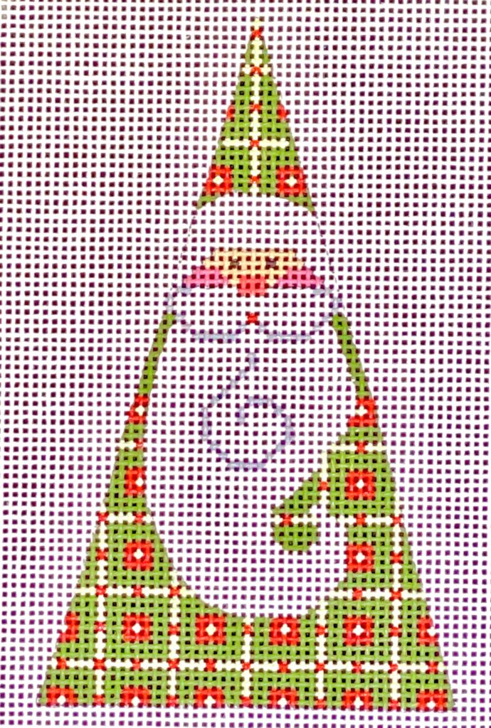 CH-613 Green Squares Triangle Santa