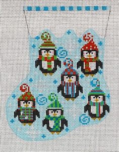 CH-638 Six Penguins Mini Stocking