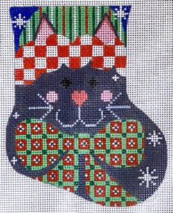 CH-702 Black Cat with Bow Mini Stocking