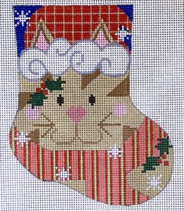 CH-704 Tan Cat Mini Stocking