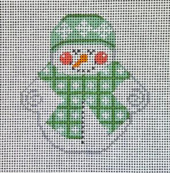 CH-717 Snowman with Green Squares Scarf