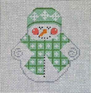 CH-717 Snowman with Green Squares Scarf