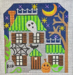 CH-780 Green and Grey Haunted House - stitchguide available