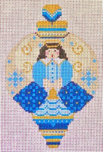CH-895 Blue and Gold Angel Ornament