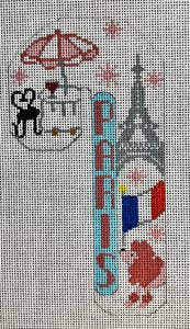 CH-931 Paris Travel Candy Cane Canvas