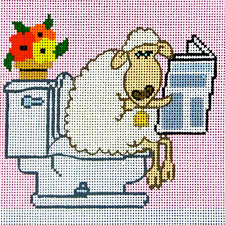 D5104 Sheep Sit with Newspaper