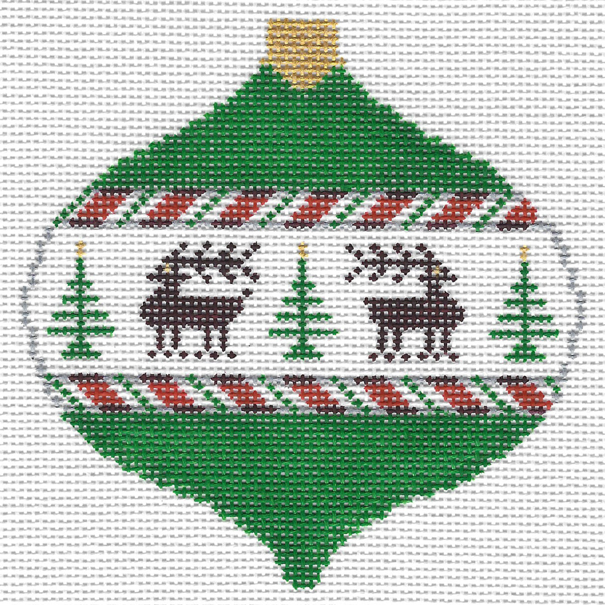 Doolittle Stitchery O103 X-mas Ball w/Reindeer Ornament