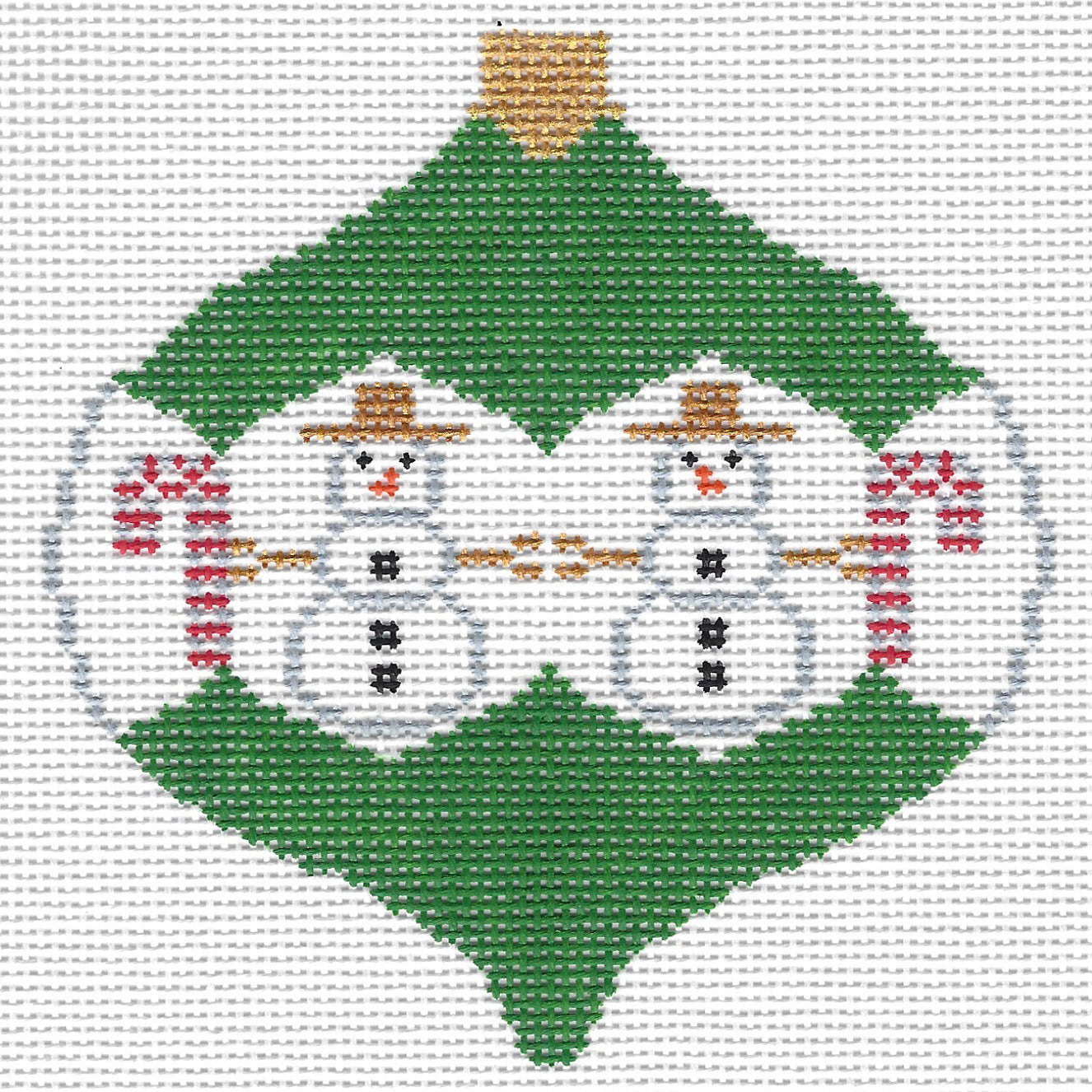 Doolittle Stitchery O128 X-mas Ball w/ Snowmen Ornament