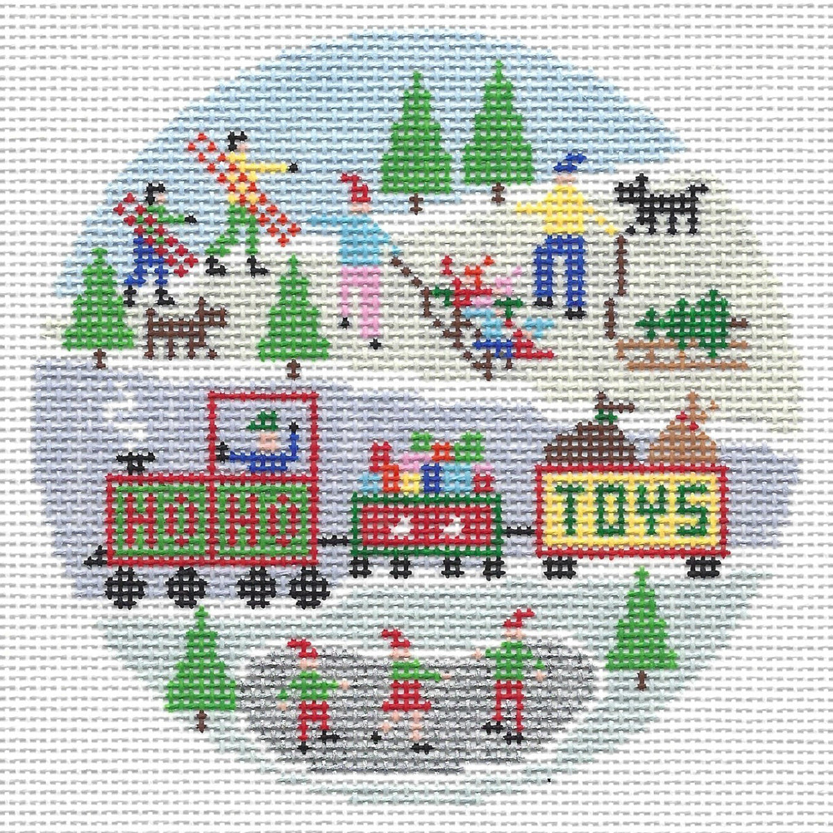 Doolittle Stitchery O133 X-mas Toys Round