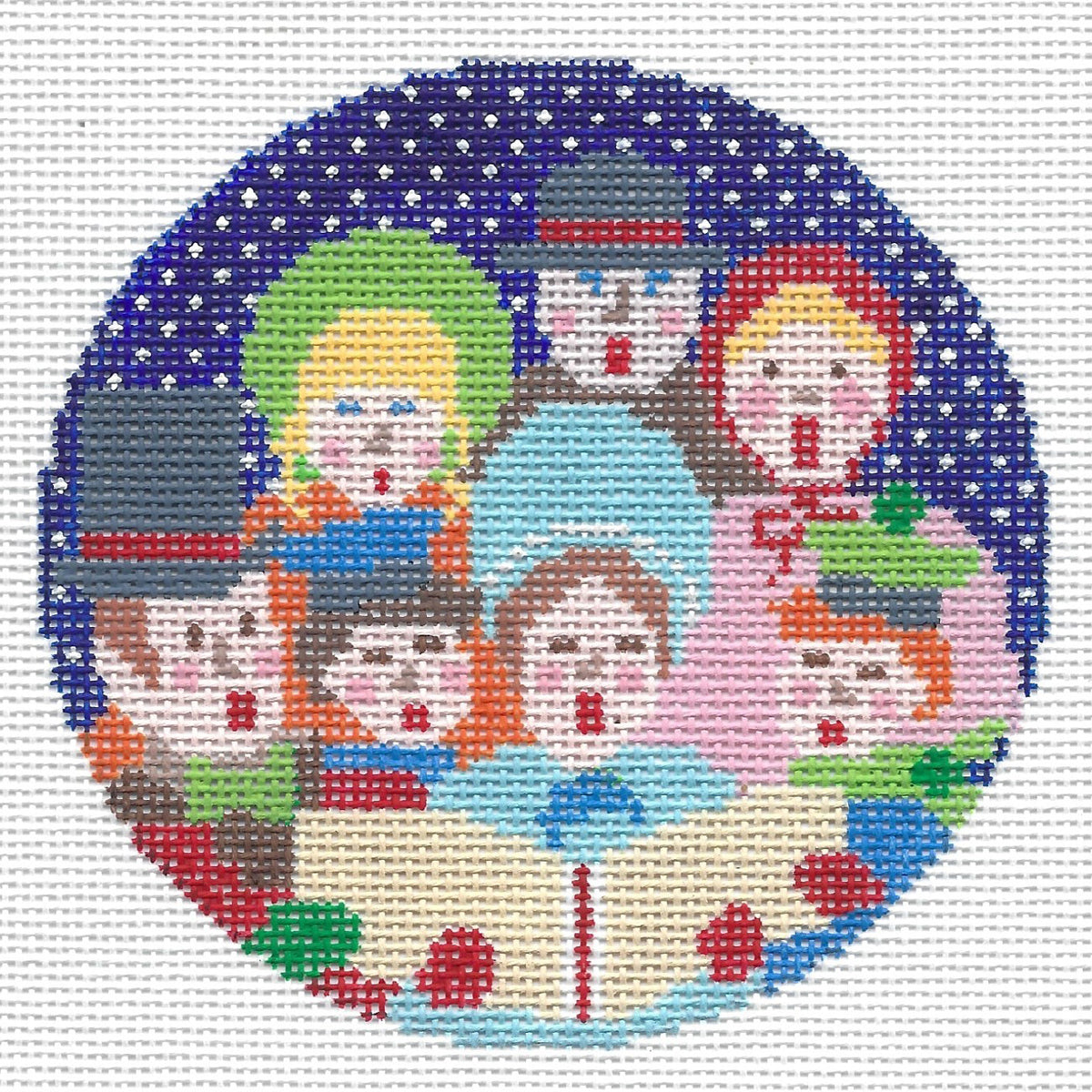 Doolittle Stitchery O135 Christmas Carolers Round