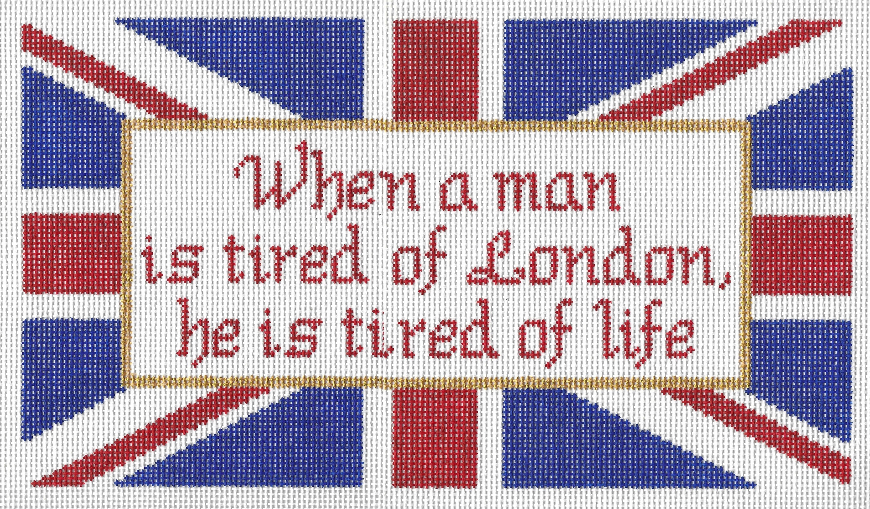 Doolittle Stitchery P124 Tired of London Pillow