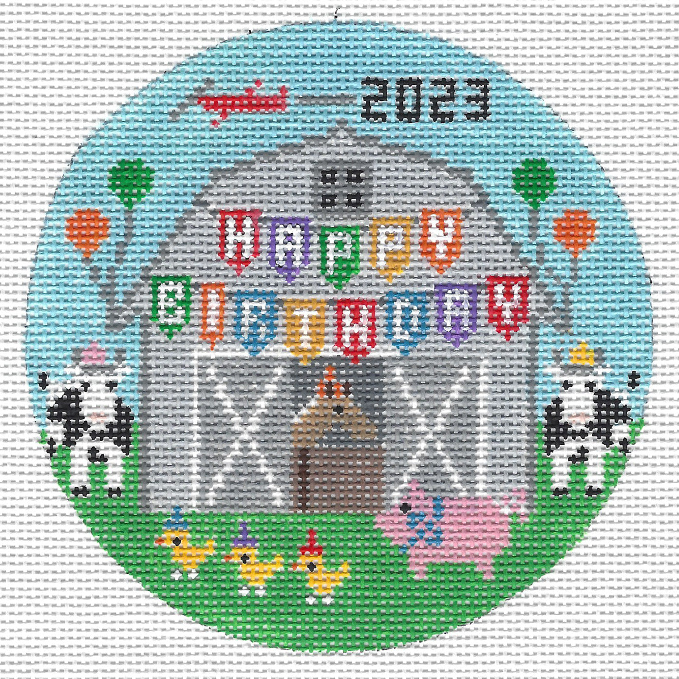 Doolittle Stitchery R603 Birthday Barn Round