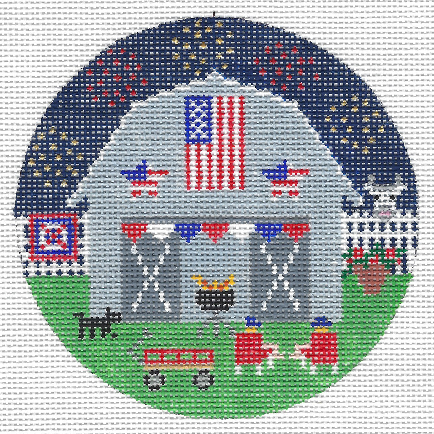 Doolittle Stitchery R604 July 4th Barn Round