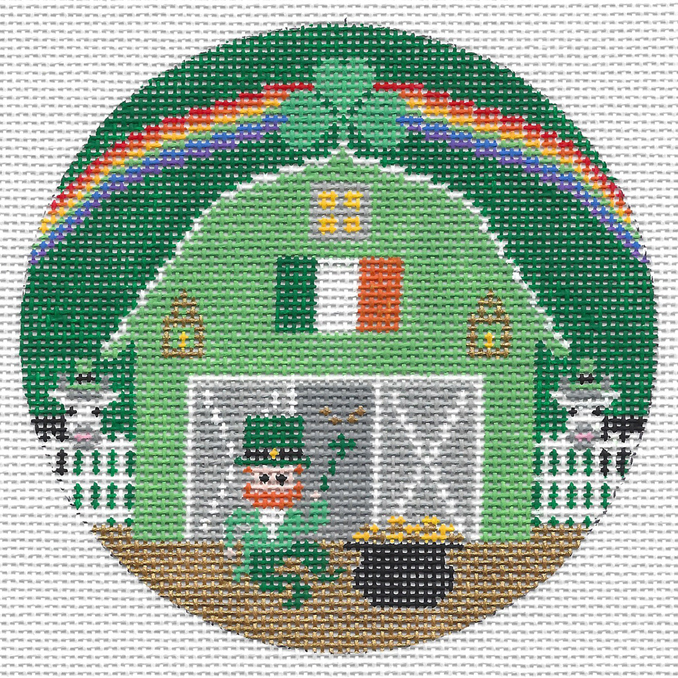 Doolittle Stitchery R606 St. Patrick's Day Barn Round
