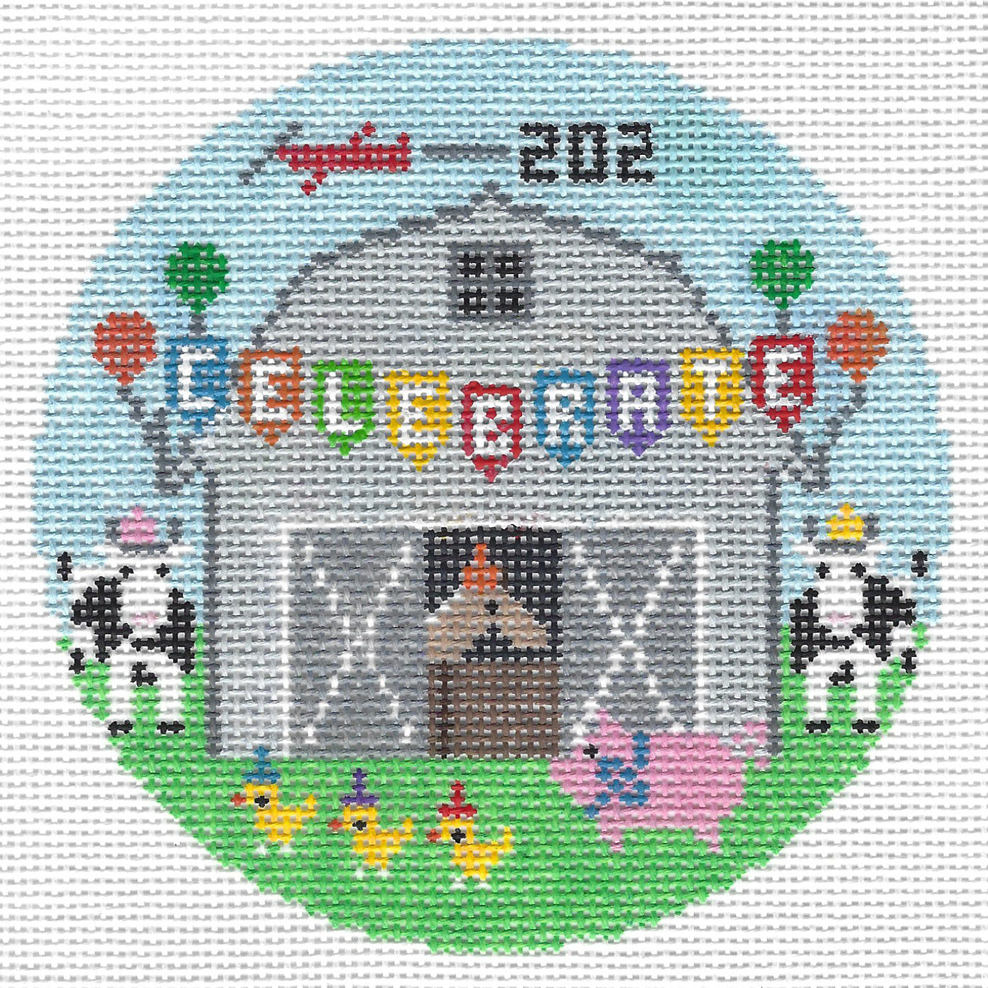 Doolittle Stitchery R608 Celebration Barn Round
