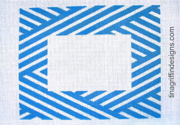 FR-004-BL Blue & White Stripe Frame