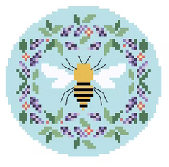 FS-24C Bee Flor Blue RD 3" Round