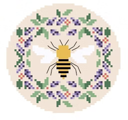 FS-24D Bee FlorBeige RD 3" Round