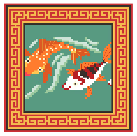 FS-31 Koi Fish Coaster 4"x4" Square
