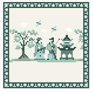 FS-36B Green Toile Coaster