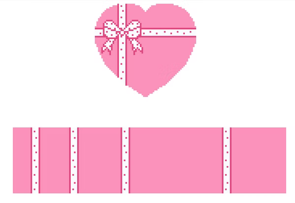 FS-Hrt-14 Pink Bow Heart Heart Hinged Box