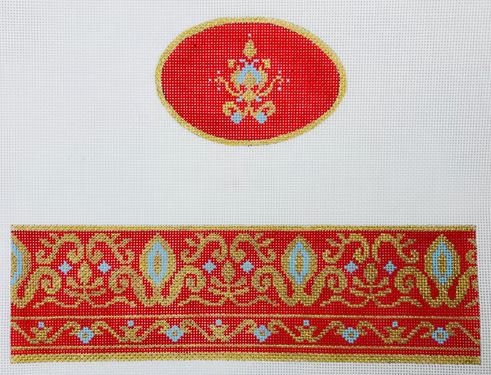 FS-O-1A Red & Turquoise Oval Hinged Box