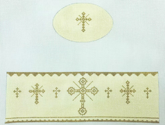 FS-O-3 Prayer Box Beige Oval Hinged Box