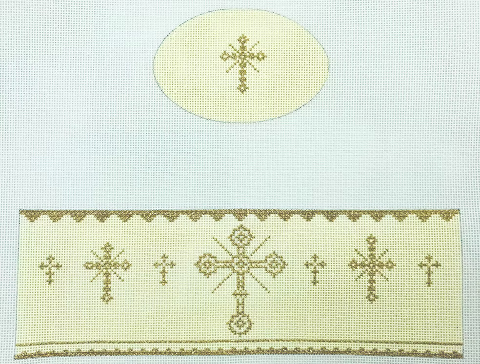 FS-O-3 Prayer Box Beige Oval Hinged Box