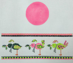 FS-R-15a Birds Pink Round Hinged Box
